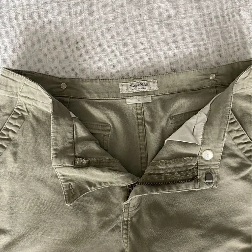 Indigo Palm Womans Sage Green Cotton Bermuda Shorts Gorpcore SZ 8